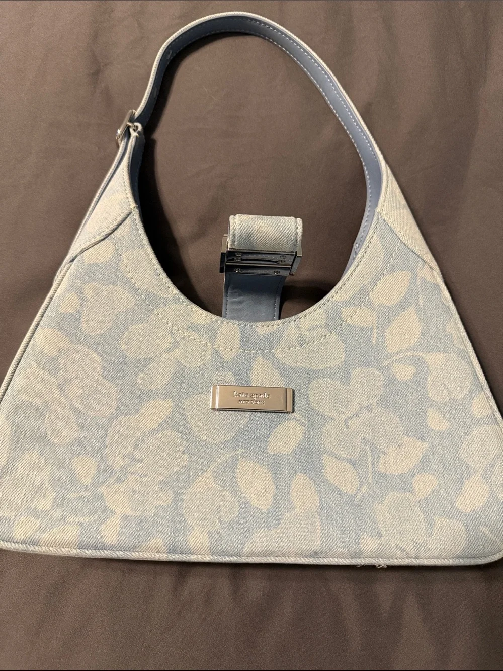 kate spade Pale Blue Floral Jacquard Shoulder Bag